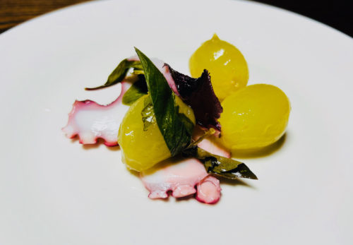 タイとタコのカルパッチョ